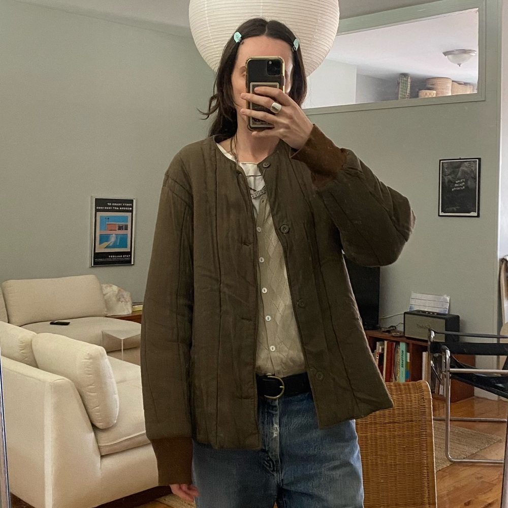 Vintage Czech army quilted coat / liner